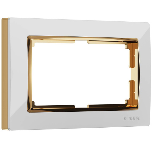 Рамка Werkel Snabb для двойной розетки белый/золото WL03-Frame-01-DBL-white/GD 4690389083846 Рамка Werkel Snabb для двойной розетки белый/золото WL03-Frame-01-DBL-white/GD 4690389083846
