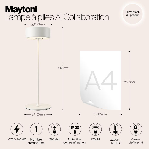 Аккумуляторный светильник Maytoni MOD229TL-L3W3K2