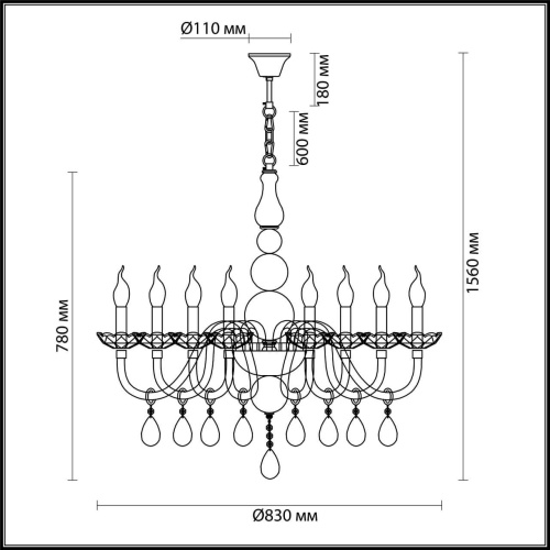 Подвесная люстра Odeon Light Kepria 4725/8 Подвесная люстра Odeon Light Kepria 4725/8