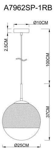 Подвесной светильник Arte Lamp Jupiter Copper A7962SP-1RB Подвесной светильник Arte Lamp Jupiter Copper A7962SP-1RB