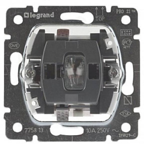Выключатель одноклавишный кнопочный Legrand Galea Life 10A 250V с подсветкой 775813 Выключатель одноклавишный кнопочный Legrand Galea Life 10A 250V с подсветкой 775813