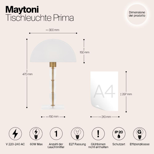 Настольная лампа Maytoni Prima Z034TL-01BZ