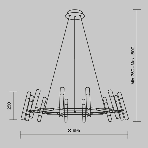 Подвесная люстра Maytoni Vigo MOD031PL-24B Подвесная люстра Maytoni Vigo MOD031PL-24B