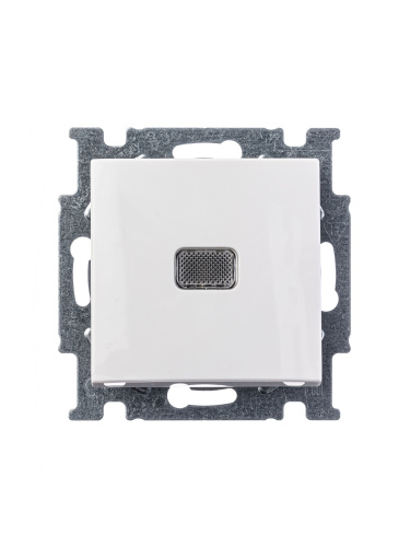 Выключатель одноклавишный ABB Basic55 10A 250V с подсветкой альпийский белый 2CKA001012A2153