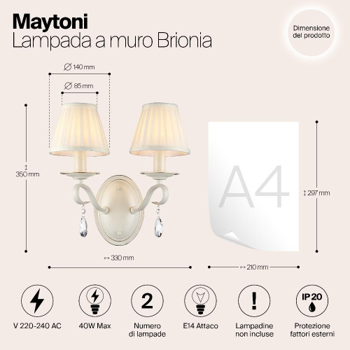 Бра Maytoni Brionia ARM172-02-G Бра Maytoni Brionia ARM172-02-G