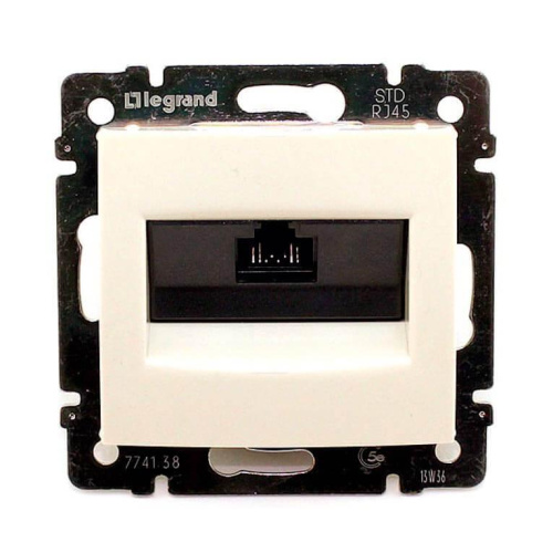 Розетка компьютерная RJ45 Legrand Valena 5e кат UTP на винтах слоновая кость 774138 Розетка компьютерная RJ45 Legrand Valena 5e кат UTP на винтах слоновая кость 774138