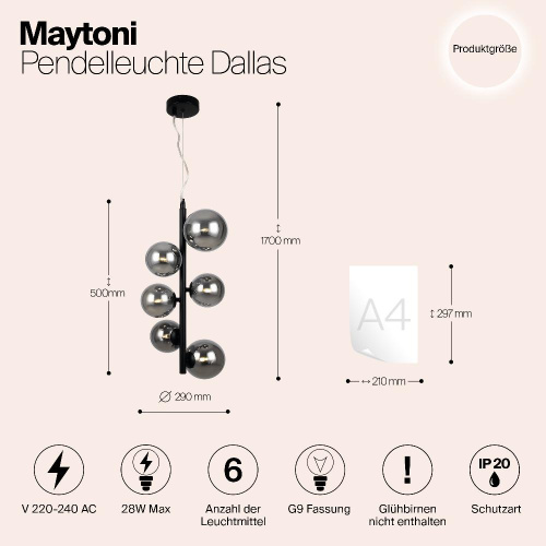 Подвесной светильник Maytoni MOD545PL-06B Подвесной светильник Maytoni MOD545PL-06B
