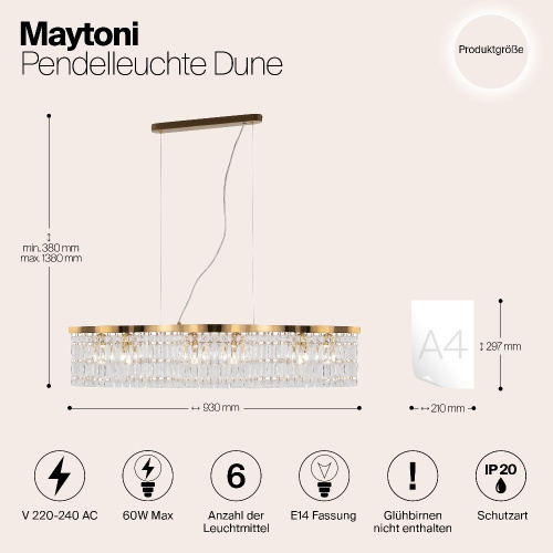 Подвесной светильник Maytoni Dune DIA005PL-06G Подвесной светильник Maytoni Dune DIA005PL-06G