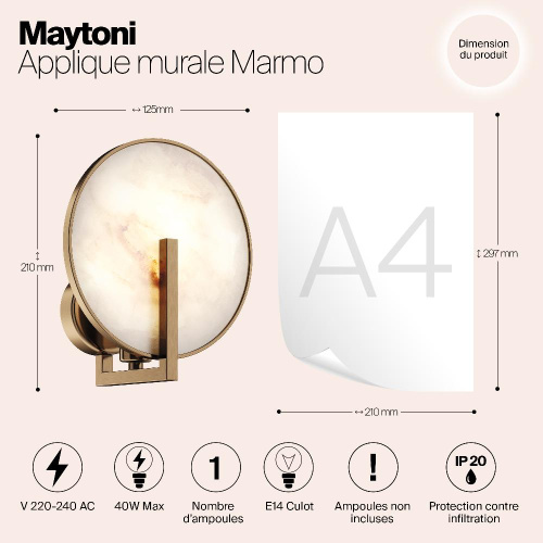 Бра Maytoni Marmo MOD099WL-01G2 Бра Maytoni Marmo MOD099WL-01G2