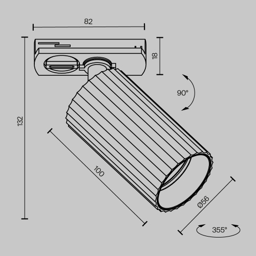 Трековый светильник Technical TR218-1-GU10-BK Трековый светильник Technical TR218-1-GU10-BK