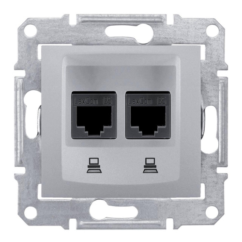 Розетка компьютерная 2хRJ45 Schneider Electric Sedna UTP SDN4400160 Розетка компьютерная 2хRJ45 Schneider Electric Sedna UTP SDN4400160