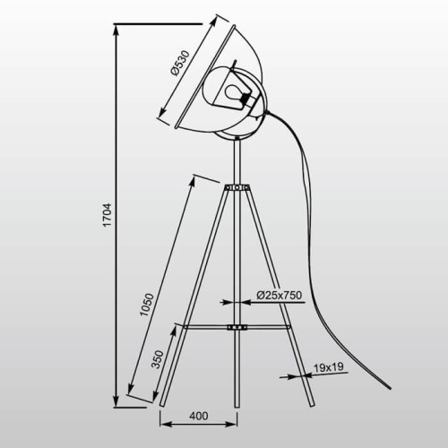 Торшер Zumaline Antenne TS-090522F-BK