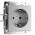 Розетка Werkel с заземлением и шторками серебряный WL06-SKGS-01-IP44 4690389053900