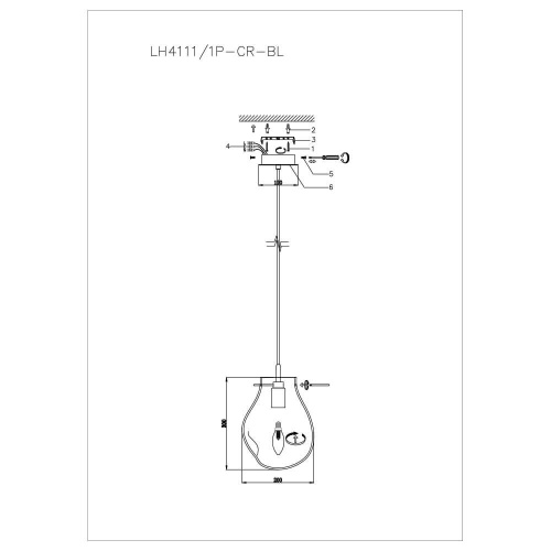 Подвесной светильник Lumien Hall Nertus LH4111/1P-CR-BL Подвесной светильник Lumien Hall Nertus LH4111/1P-CR-BL