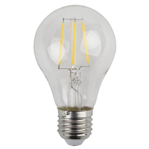 Лампа светодиодная филаментная ЭРА E27 5W 4000K прозрачная F-LED A60-5W-840-E27