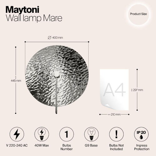 Настенный светильник Maytoni Mare MOD305WL-01CH Настенный светильник Maytoni Mare MOD305WL-01CH