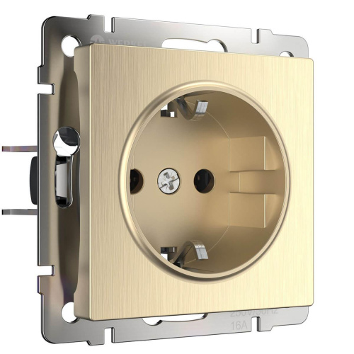 Розетка Werkel с заземлением шампань рифленая WL10-SKG-01-IP20 4690389085246 Розетка Werkel с заземлением шампань рифленая WL10-SKG-01-IP20 4690389085246