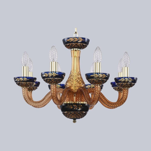 Подвесная люстра Bohemia Ivele 1308/8/195 G Am/Amber-Blue/H-1J Подвесная люстра Bohemia Ivele 1308/8/195 G Am/Amber-Blue/H-1J