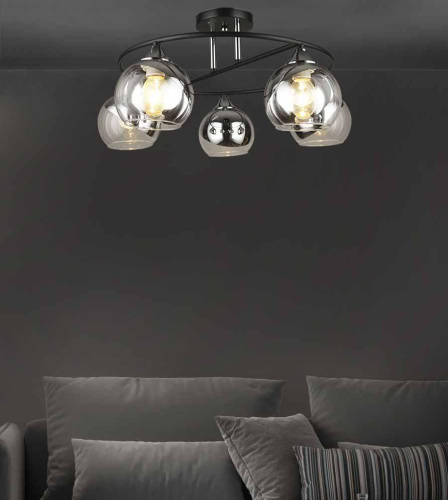 Потолочная люстра Seven Fires Rumo WD3527/5C-BK-CR-CL Потолочная люстра Seven Fires Rumo WD3527/5C-BK-CR-CL