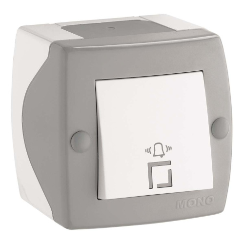 Кнопка звонка Mono Electric Octans IP20 бело-серый 104-020001-107 Кнопка звонка Mono Electric Octans IP20 бело-серый 104-020001-107