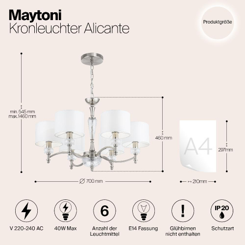 Люстра Maytoni MOD014CL-06N Люстра Maytoni MOD014CL-06N