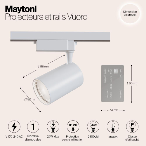 Трековый светильник Maytoni Technical TR003-1-30W4K-W Трековый светильник Maytoni Technical TR003-1-30W4K-W