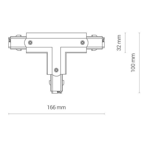 Коннектор T-образный левый 1 Nowodvorski Ctls Power 8244 Коннектор T-образный левый 1 Nowodvorski Ctls Power 8244