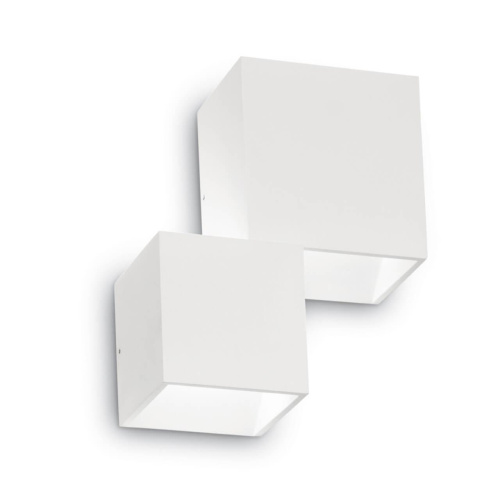 Уличный настенный светодиодный светильник Ideal Lux Rubik Ap2 Bianco 4000K 187358