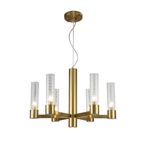 Подвесная люстра Crystal Lux OTONO SP6+1 BRASS/TRANSPARENTE Подвесная люстра Crystal Lux OTONO SP6+1 BRASS/TRANSPARENTE